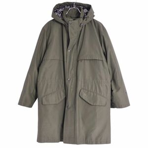 美品 バーバリー ロンドン BURBERRY LONDON コート モッズコート ミリタリー チェック柄 フード付 ライナー 中綿 メンズ cg12de-rm05c14210