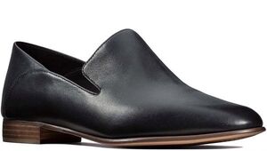 Clarks 25cm フラット ブラック 黒 ローファー レザー 革 ストラップ スリッポン フォーマル バレエ スニーカー パンプス サンダル P21