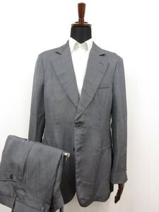 超美品 【GIORGIO ARMANI ジョルジオアルマーニ】 最高級黒ラベル ラミー混 2B 春夏 スーツ (メンズ) 50/52 グレー系 織柄 伊製□27RMS9292