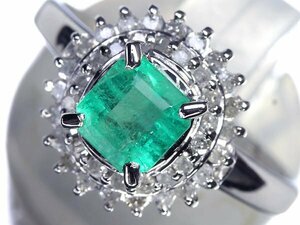 OM11853S【1円～】新品仕上【RK宝石】≪Emerald≫ 鮮やかな色彩! 上質エメラルド 大粒1.053ct!! 天然ダイヤモンド Pt900 高級リング ダイヤ