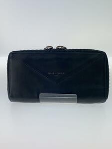 BALENCIAGA◆長財布/レザー/BLK/メンズ/381226