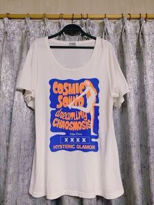 ヒステリックグラマー Hysteric glamour シャツ Tシャツ トップス ビッグシルエット カットソー ZUMBA ダンス girl ガール cosmic sound 白