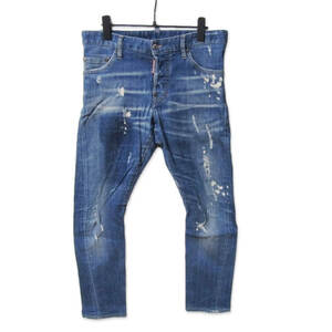 DSQUARED2 ディースクエアード デニムパンツ S71LB0312 S30342 SEXY TWIST JEAN ダメージ加工 ストレッチ インディゴ 44 27107549