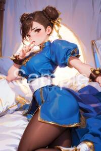 76585 ストリートファイター 春麗 チュンリー CHUN-LI 美少女 一点物★高品質 高画質 ポスター 美女 AI ポスターアート かわいい