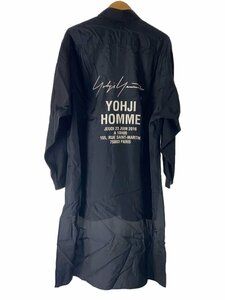 yohji yamamoto POUR HOMME◆スタッフシャツ/サイズ：3/キュプラ/ブラック/HW-B08-212/ヨウジヤマモトプールオム