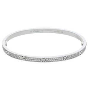 カルティエ Cartier LOVE BRACELET SM ラブブレス サイズ:17 K18WGダイヤブレスレット 中古 SS13