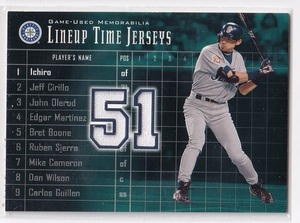 【ジャージ】2002 UPPER DECK LINEUP TIME JERSEYS #LT-IS ICHIRO イチロー