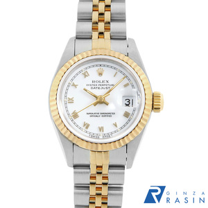 ロレックス デイトジャスト 69173 ホワイト ローマ X番 中古 レディース 腕時計　