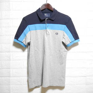 F20 □ FRED PERRY □ フレッドペリー　ポロシャツ　グレー/紺系　中古　サイズＳ