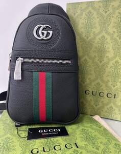 【新品同様】グッチ GUCCI バッグ メンズ クロスボディバッグ グッチシマ ブラック