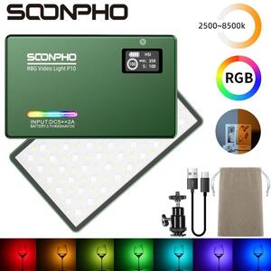 SOONPHO P10 2500K-8500 RGB LEDビデオライトCRI 97補助光内蔵4000MAHバッテリー写真照明撮影スタジオ