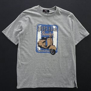 新品 ミスターヴァン 24年春夏 スクーター プリント カットソー M 灰 【VA1742007_97】 MR.VAN メンズ 半袖 丸首 Tシャツ バイク コットン