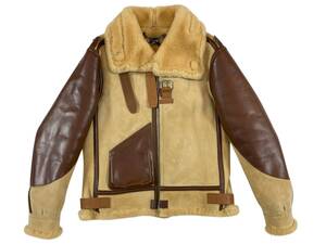 極美品 36R TOYS McCOY トイズマッコイ TYPE B-3 NON COATING SHEEP SKIN JACKET ノンコーティング ムートン ジャケット 大戦