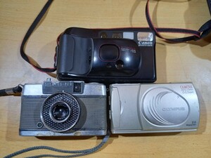 【N】Canon　OLYMPUS　カメラ　３台セット　ジャンク品