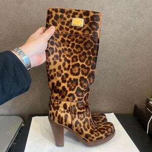 DOLCE&GABBANA ドルガバ　豹柄　 ロングブーツレディース　サイズ371/2 