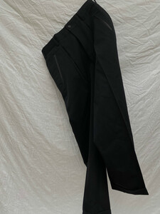 美品 1988 コムデ ギャルソン COMME des GARCONS HOMME PLUS レザーパイピング WOOL TROUSERS S ヴィンテージ VINTAGE 川久保玲 PP-05049S