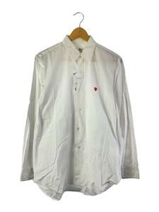 PLAY COMME des GARCONS◆長袖シャツ/M/コットン/WHT/AZ-B012