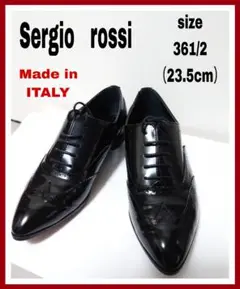 【Sergio　rossi】エナメル　レースアップシューズ　size36.1/2