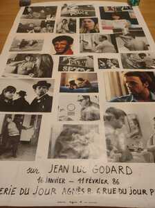 【貴重】Jean Luc Godard × Agnes b 大判ポスター 80年代当時物 フランス ジャン・リュック・ゴダール アニエスベー 気狂いピエロ