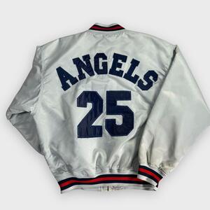 希少 美品 STARTER スターター ANGELS エンゼルス MLB スタジャン グレー ロゴ 背番号25 L メジャーリーグ 大リーグ 野球 大谷翔平