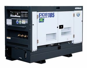 50000-117　(送料無料)　エンジンコンプレッサー　PDS185SC-7C5　リークガード　アフタークーラー付き　北越工業