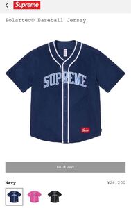 ★Supreme Polartec Baseball Jersey NAVY Lサイズ シュプリーム ユニフォーム ジャージ 新品 送料込