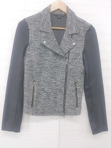 ◇ Armani Exchange アルマーニ エクスチェンジ 切替 長袖 ダブル ライダースジャケット サイズ M/M グレー レディース P