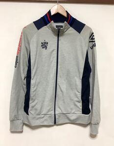 へ1469 UMBRO アンブロ トラックジャケット トラックトップ ジャージジャケット M グレー ロゴプリント