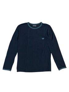 エンポリオアルマーニ EMPORIO ARMANI 長袖 Tシャツ ロンT トップス ブラック コットン Lサイズ ム767