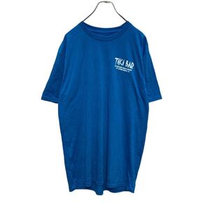 GILDAN 半袖 プリント Tシャツ M ブルー TIKI BAR ヤシの木 ギルダン 古着卸 アメリカ仕入 a504-5788