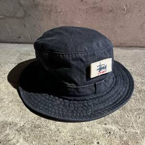 STUSSY 90s バケットハット マジックテープ 紺タグ ストューシー 1990s 