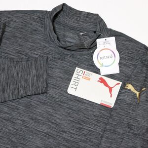 ●送料390円可能商品 プーマ PUMA 新品 メンズ ハイネック 長袖 コンプレッション シャツ インナー 灰 M [D8PMH057-Q92-M] 三 壱★QWER