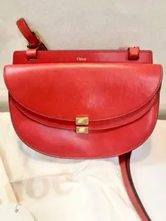 Chloé レッド フラップショルダーバッグ