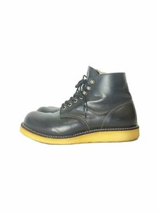 RED WING◆レースアップブーツ・6インチクラシックプレーントゥ/US7.5/BLK/レザー