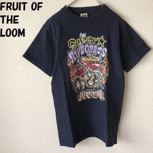 【人気】FRUIT OF THE LOOM/フルーツオブザルーム SUPER AUTOBACS with ARTA プリントTシャツ ネイビー サイズS/2410