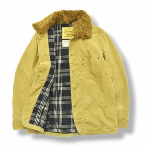 ★中綿入り リーバイス レッド タブ Levis 70600-0008 コットン コーデュロイ カバーオール ジャケット L ベージュ 古着 裏チェック★