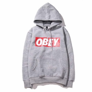 メンズ レディース OBEY フーディーパーカー プルオーバー グレー M カジュアルストリート 人気 y2k スウェット アウター インポート