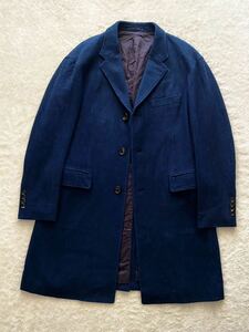 秋冬 UNITED ARROWS & SONS sizeL INDIGO CHESTER 刺し子 インディゴ染め チェスターコート ユナイテッドアローズ＆サンズ