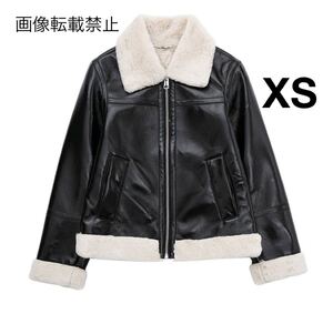 vintage ヴィンテージ レトロ ボア ムートンコート アウター XSサイズ レディース★ZARA 好きな方に★2024 A/W 秋冬新作 新品未使用★