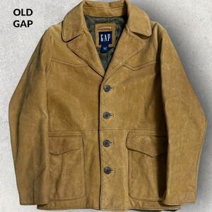 OLD GAP 00s ビンテージ レザージャケット カーコート 肉厚 キャメル XS 90s