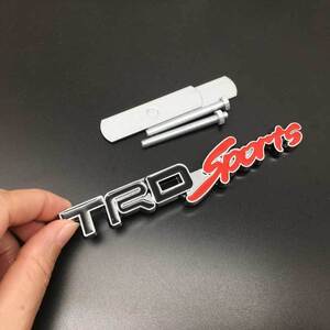 【ゆうパケット送料込】TRD Sports 3Dエンブレム(Fグリル用) 黒／赤／銀 金属製 TOYOTA GR 豊田　