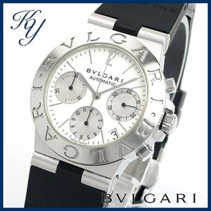 1円～ 3ヶ月保証付き 磨き済み 本物 人気 BVLGARI ブルガリ ディアゴノ スポーツ CH35S クロノグラフ 自動巻き ホワイト メンズ 時計