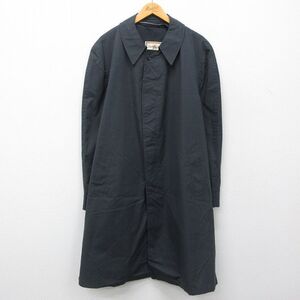 XL/古着 長袖 ステンカラー コート メンズ 90s 大きいサイズ ロング丈 紺他 ネイビー チェック 24nov25 中古 アウター