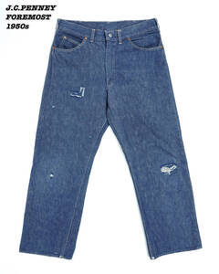 J.C.PENNEYS FOREMOST DENIM PANTS 1950s BR24037 Vintage ジェーシーペニー フォアモスト デニムパンツ 1950年代 片ミミ ヴィンテージ