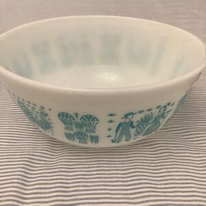 米国製 ヴィンテージ オールド パイレックス OLD PYREX ミキシングボウル バタープリント 直径22cm 高さ10㎝ サラダボウル