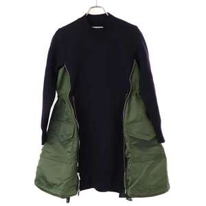 sacai サカイ Pre Sponge Sweat X Ma-1 Dress デザインドレスワンピース ネイビー カーキ 1 IT9BL8EUZ58K