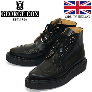 GEORGE COX (ジョージコックス) DIANO BOOT 13394 V ラバーソール レザーブーツ 040 BLACK UK7-約26.0cm