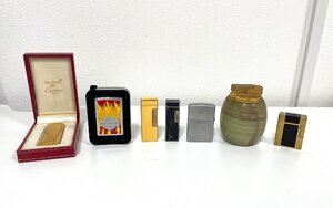 【L39838】　ライター　Zippo　ジッポー　S.T.Dupont　Dunhill　Cartier　7点　一部火花確認　一部箱付　中古品　ジャンク品　経年保管品