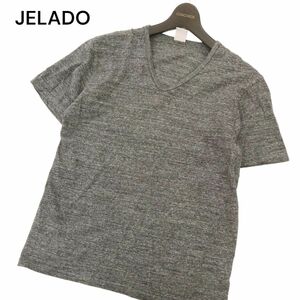 JELADO ジェラード 春夏 半袖 Vネック メランジ★ カットソー Tシャツ Sz.36　メンズ グレー 日本製　C4T04593_5#D