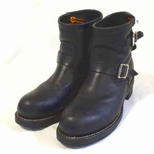 福祉バザー　CHIPPEWA/チペワ エンジニアブーツ レザー 黒 25.5相当